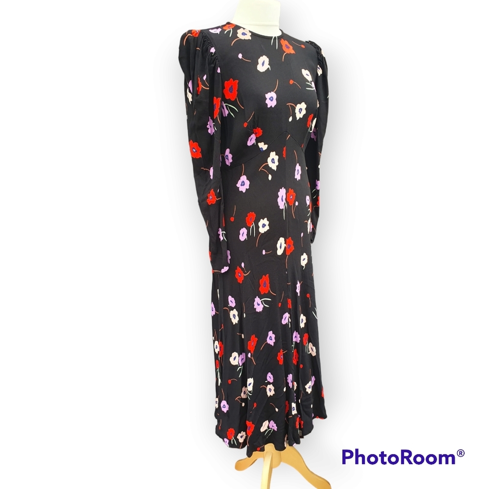 M&S X Ghost Floral Midaxi Midi Tea Dress Size 12 Christine Lampard Loose Women - Picture 6 of 15